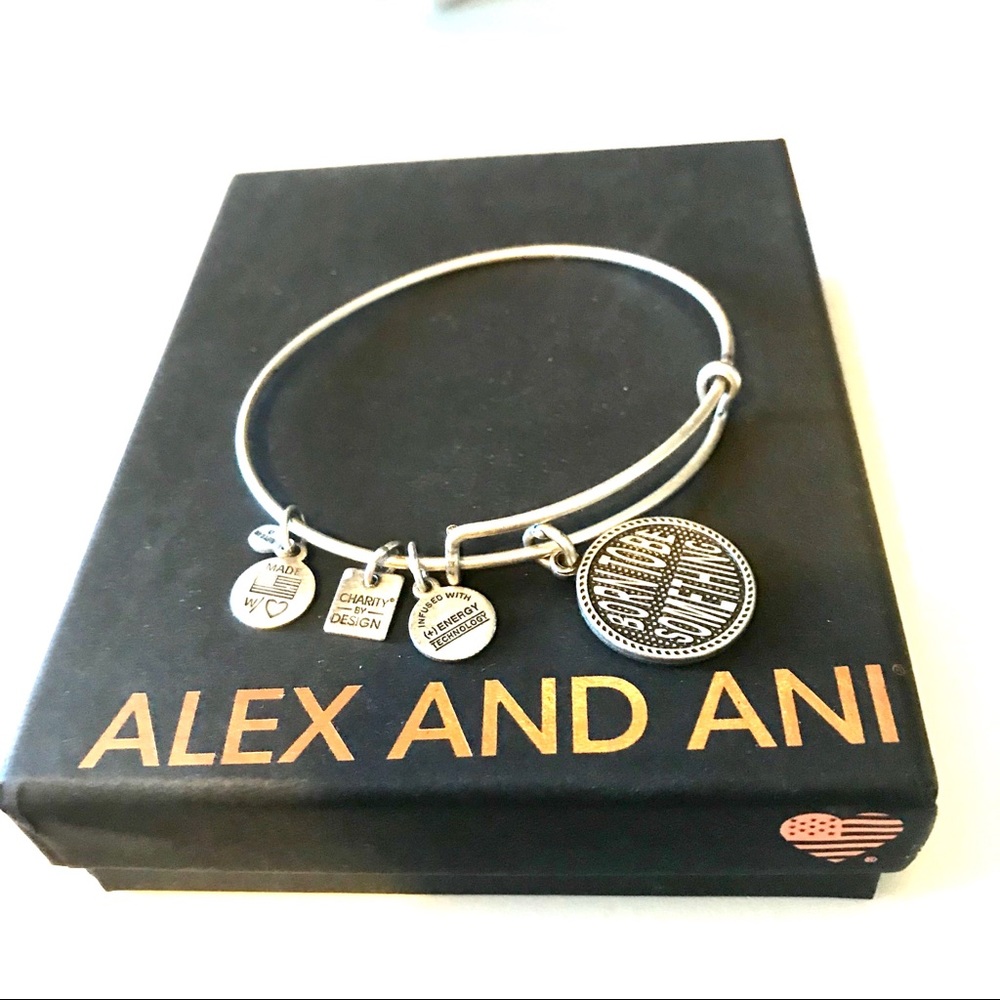 Alex and Ani Born To Be Something silver bracelet